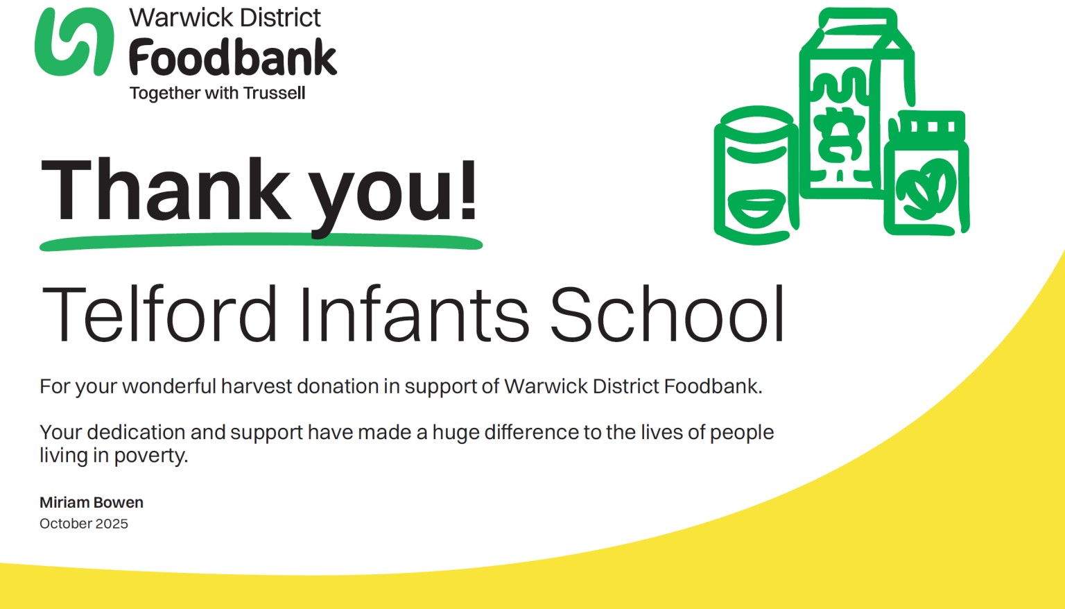 food bank thanks