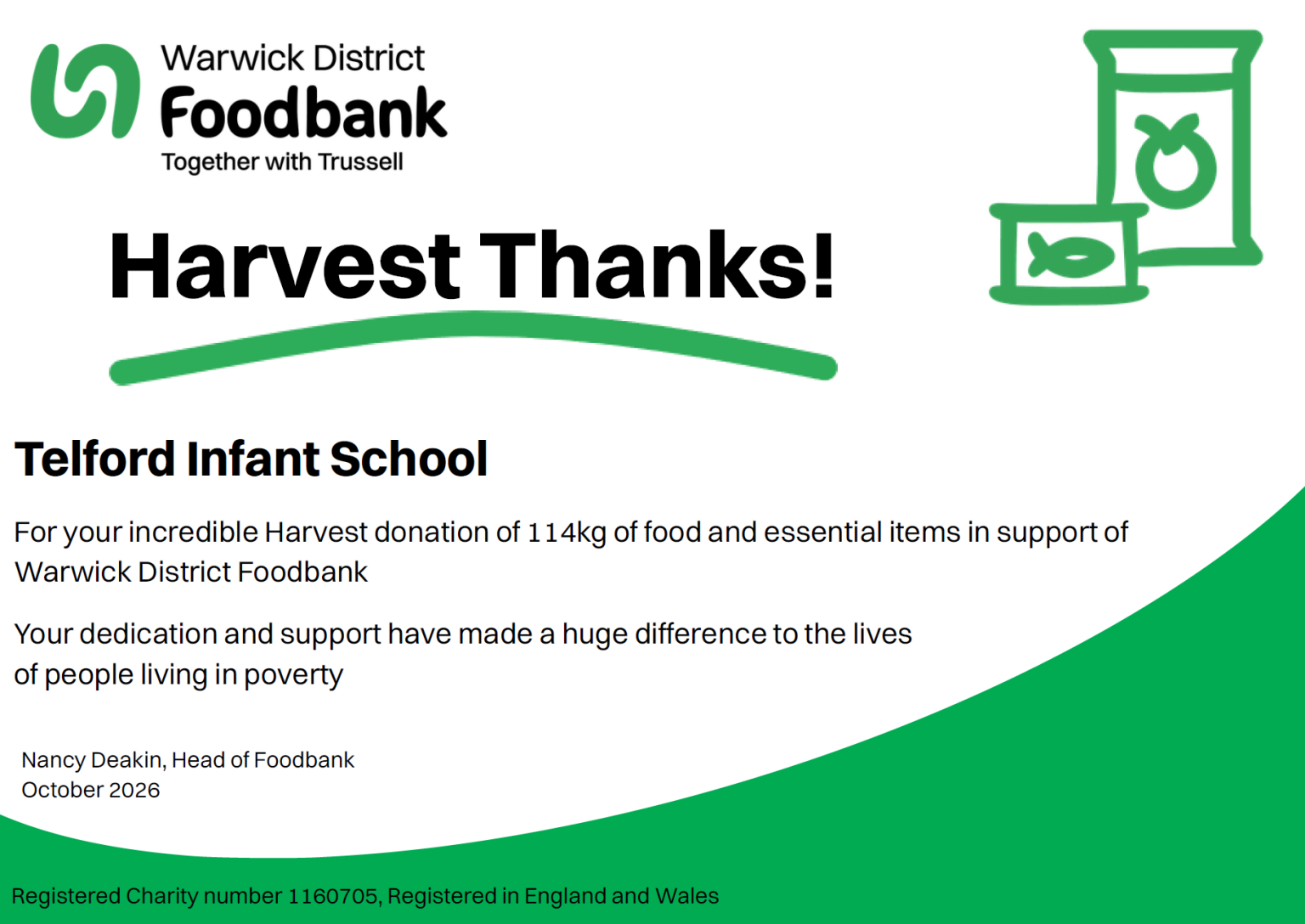 Harvest thanks