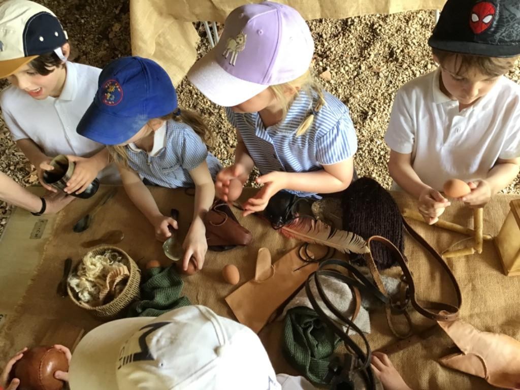 Year 1 exploring Mary Arden's Farm.