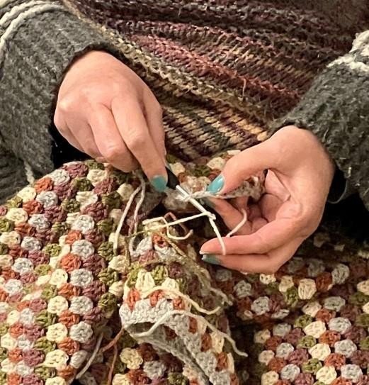 Ms Roberts needs to use her maths skills when she completes her crochet. 