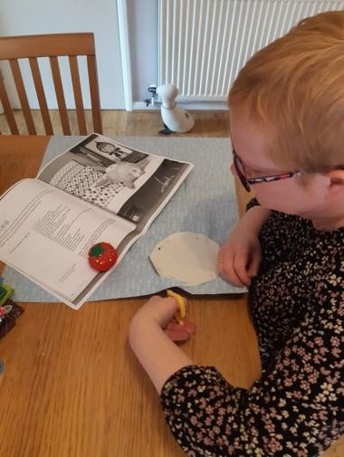 Mrs Pugsley used a protractor and ruler when measuring for her latest sewing project. 