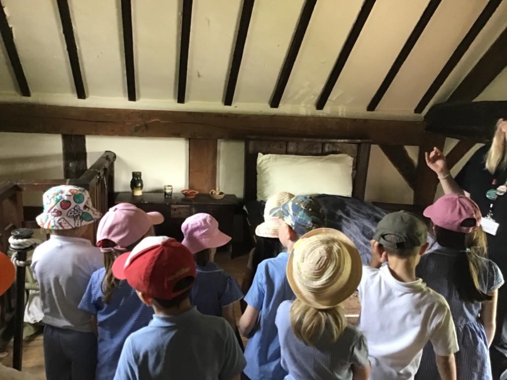 Year 1 exploring Mary Arden's Farm.