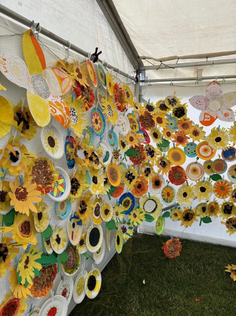TIS beautiful sunflowers plates are being displayed again at  local environment action day.