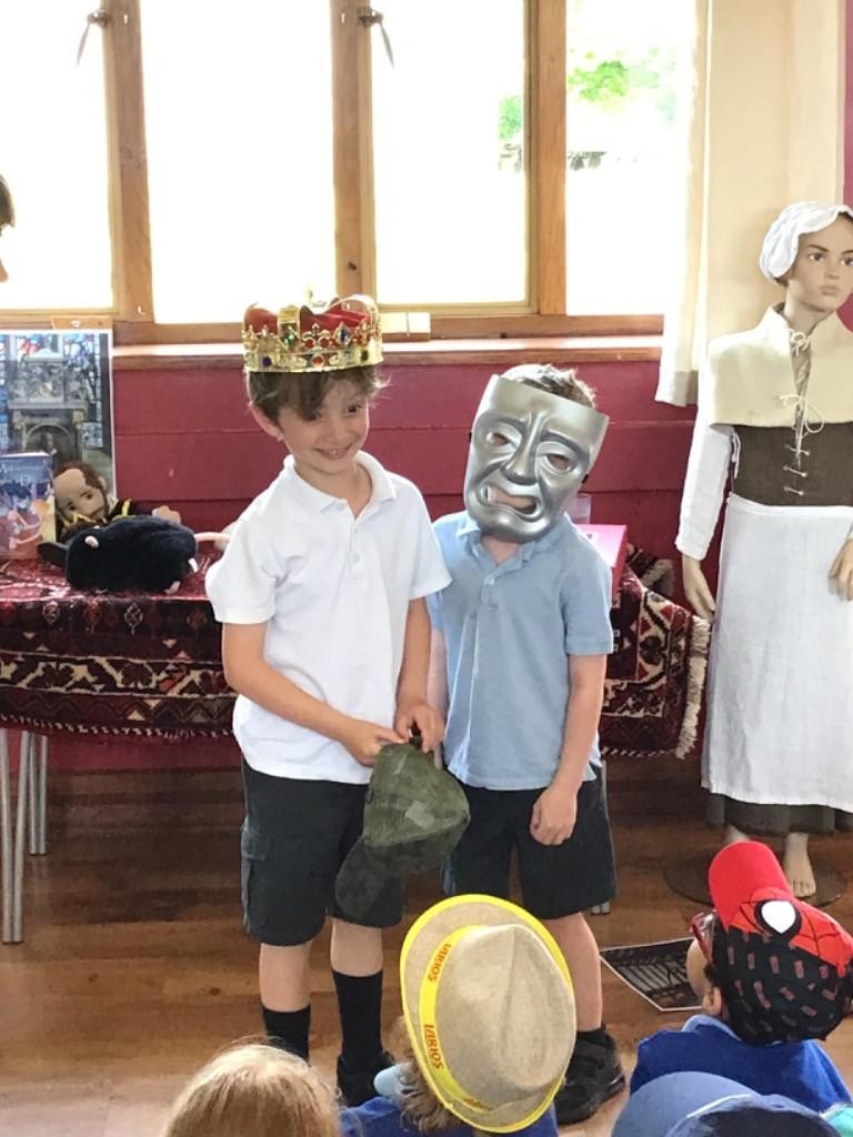 Year 1 exploring Mary Arden's Farm.