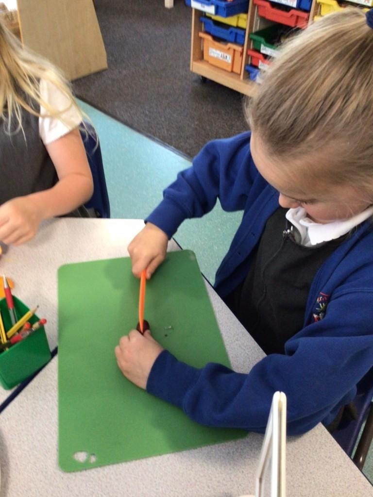 Making fruit kebabs in Year 1