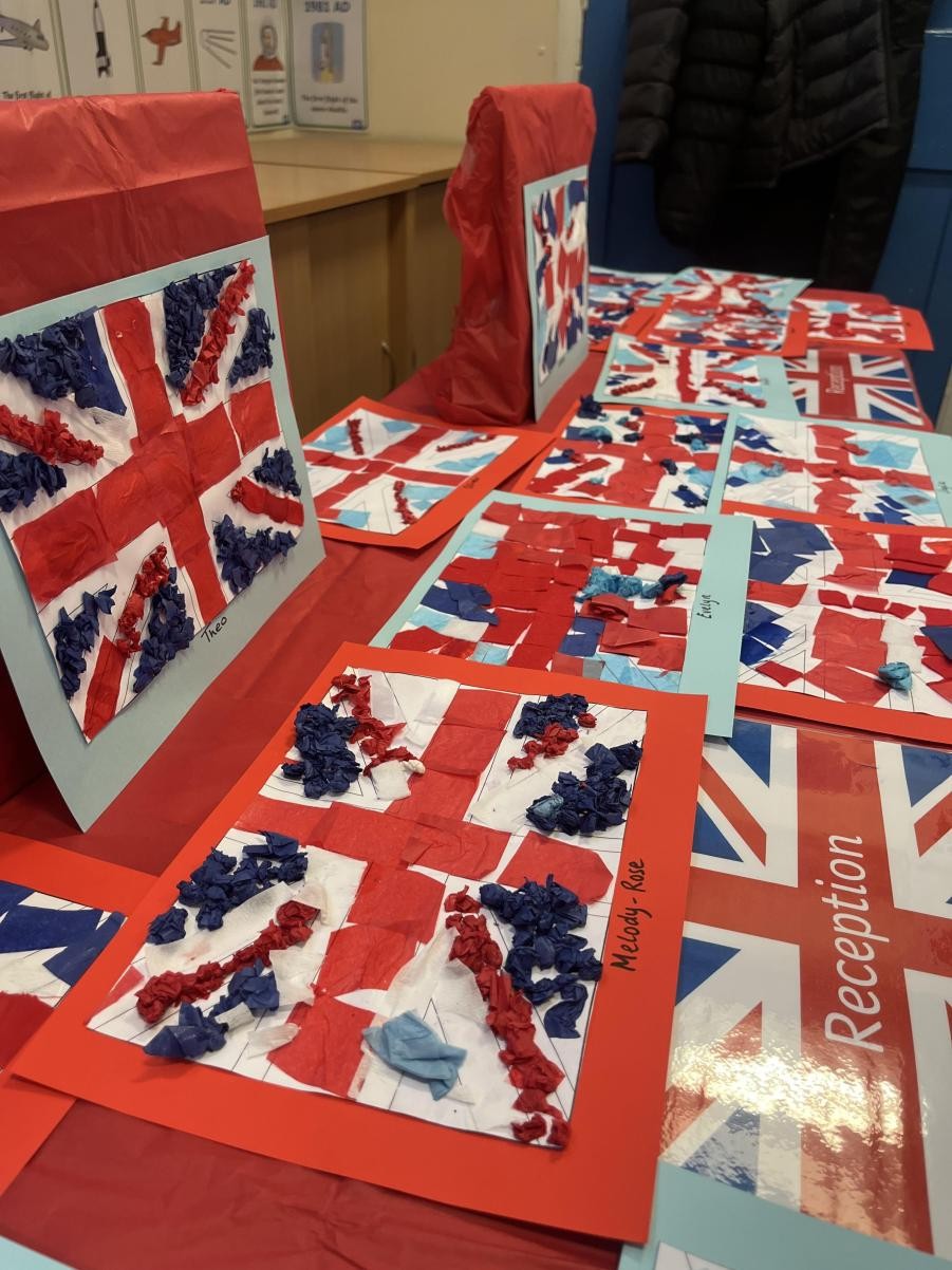 Reception - Mixed Media Collage Flags