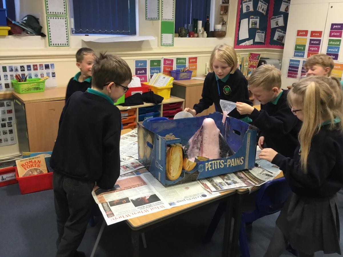 Beech class enjoyed erupting their volcanoes with bicarbonate of soda and vinegar.