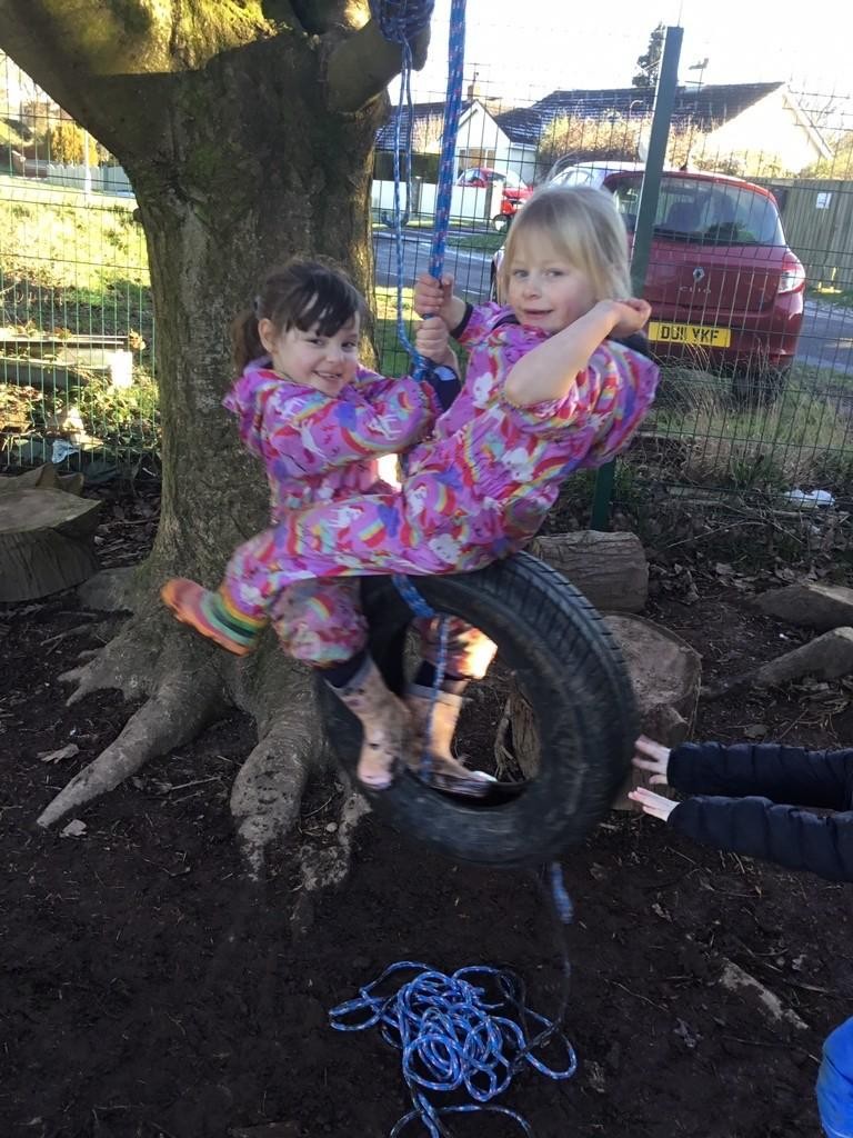 A swing that the Year 6 buddies created for Oak Class.