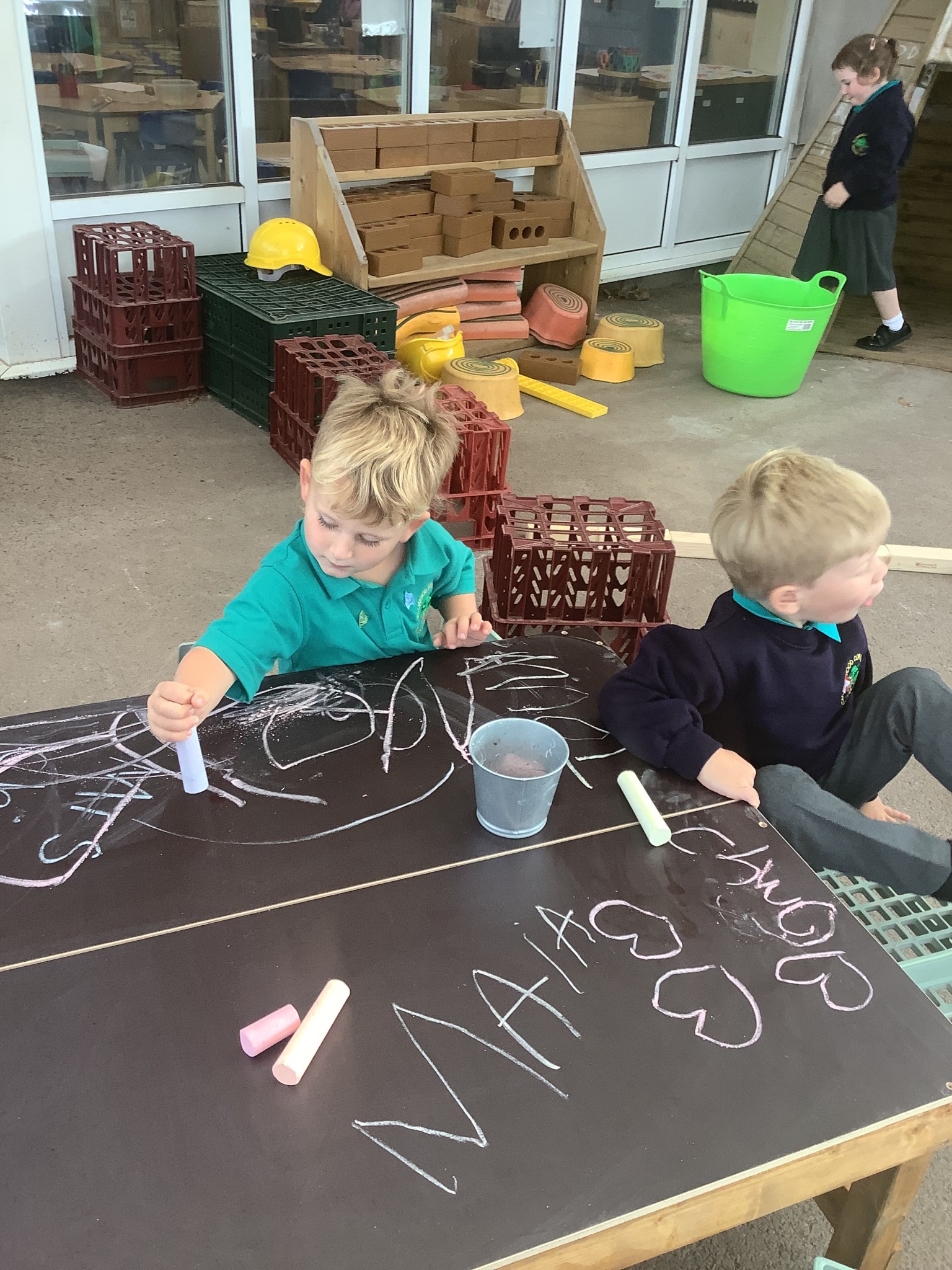 mark making with chalk