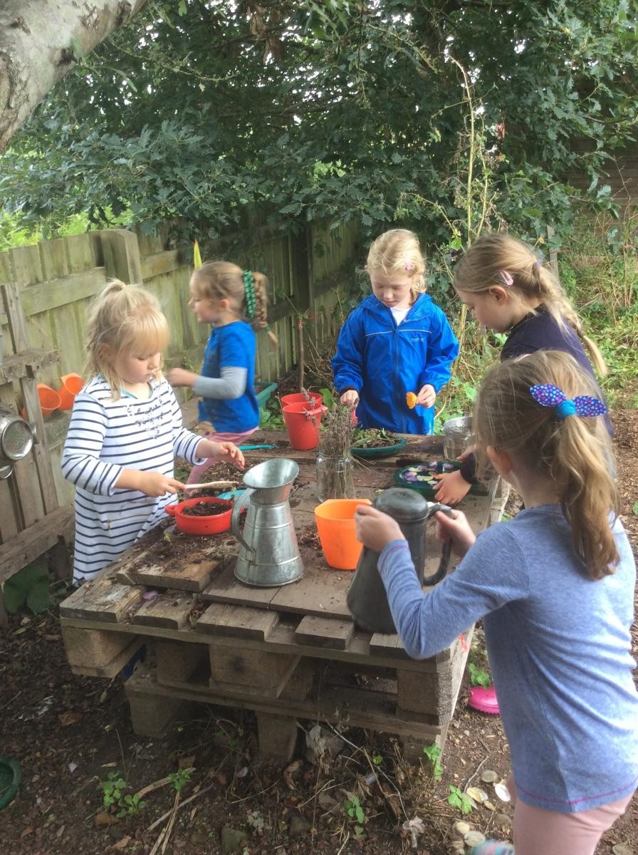 Getting creative in the muddy kitchen with lavender, lemon basil and petals.