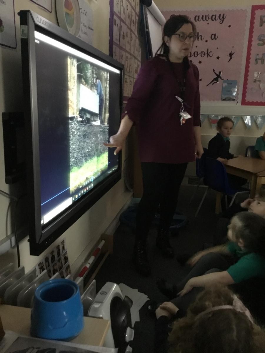 Miss Hek and Mrs Aston showed the children videos and photos of their visit to Little Drybrook