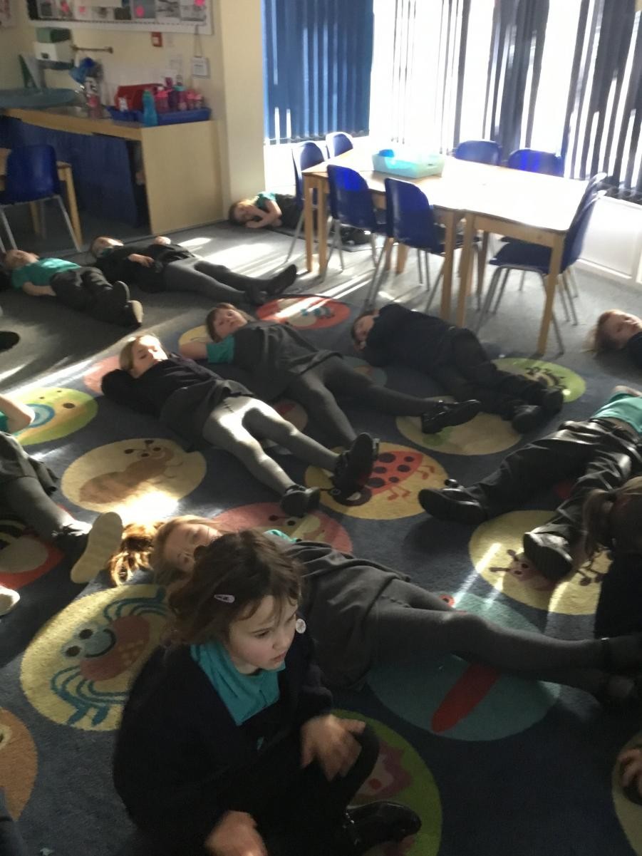 Chestnut class enjoying mindfulness. 