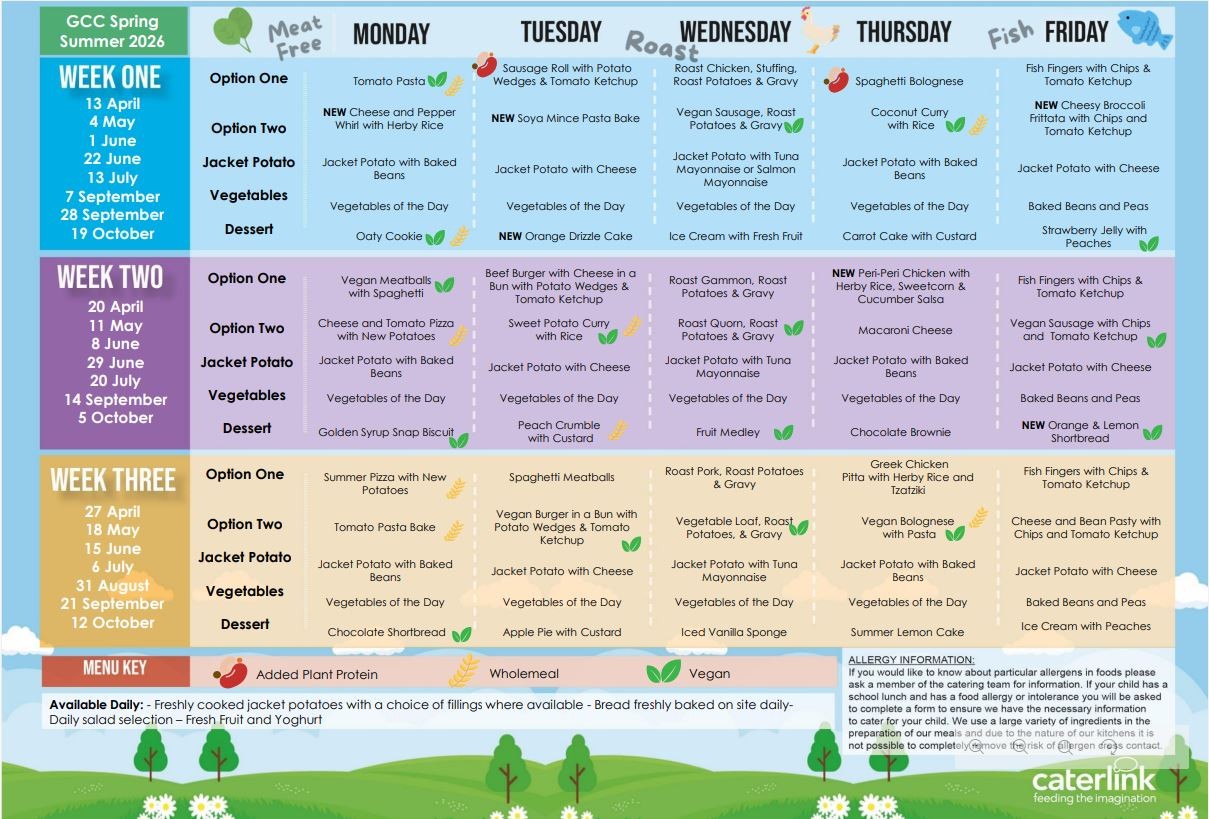 Lunch menu