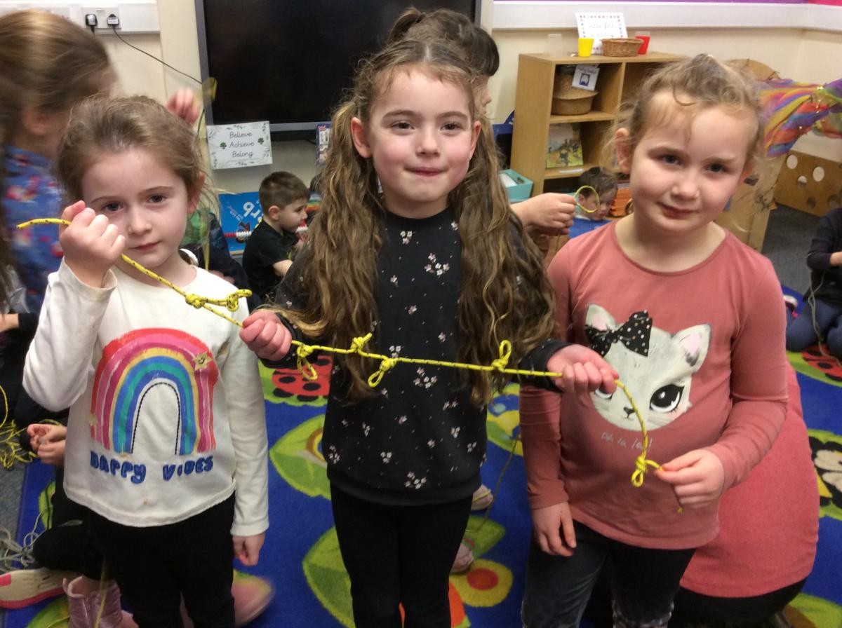 We practised tying knots before braving the weather.