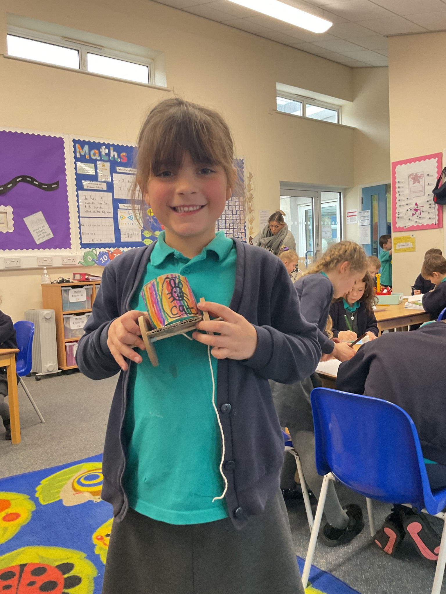 DT in Spring 1! Chestnut class learnt about wheels and axles. They created their own pull-along toy!