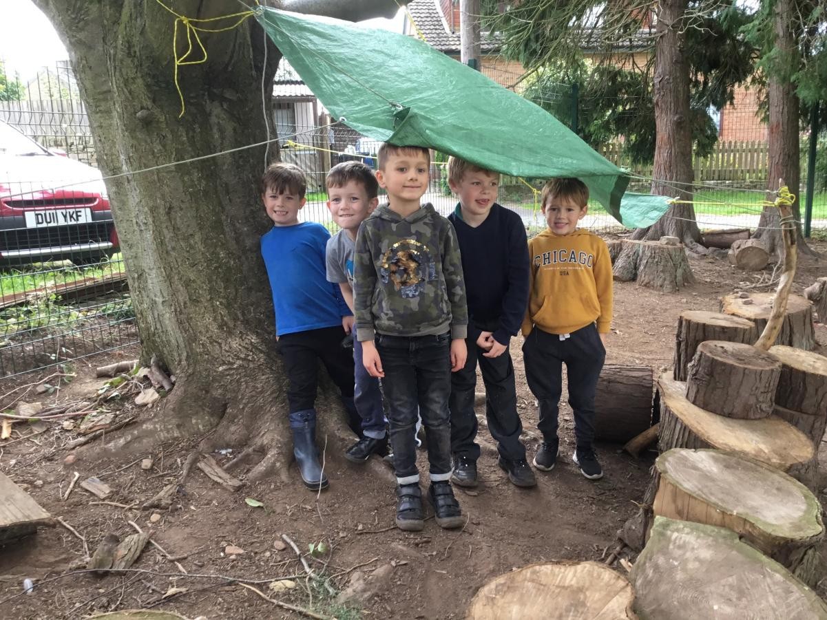The boys were thrilled with their shelter.  There were a lot of knots!  
