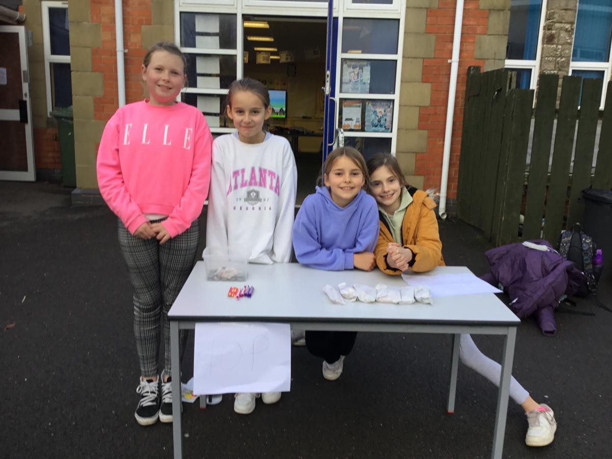 Year 5 girls organised their own sweet sale to raise money for a children's charity. 