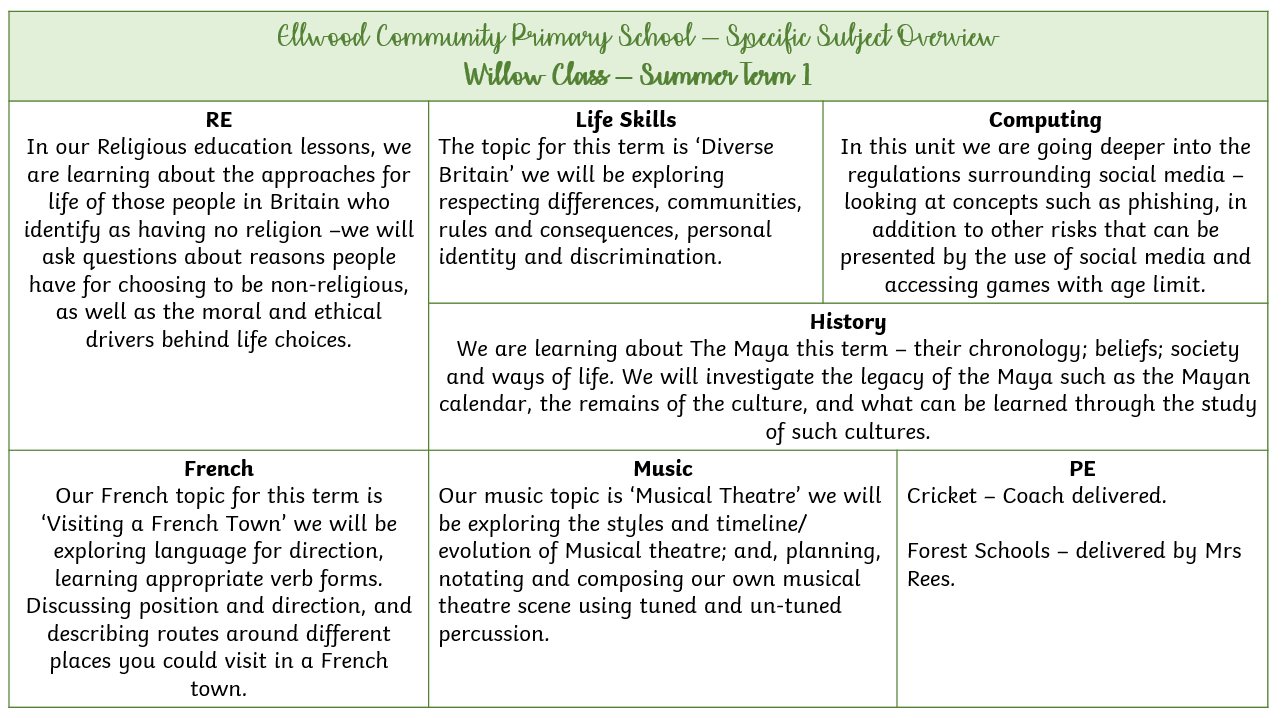 Foundation subject overview