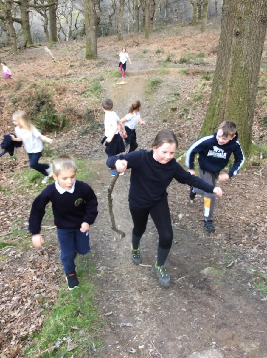 Finally we walked to another part of the woods and had some free time to run and play.
