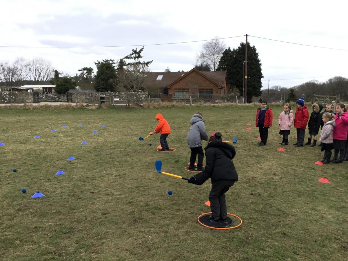 We all loved having a go a Tri-golf with David from the local golf club.