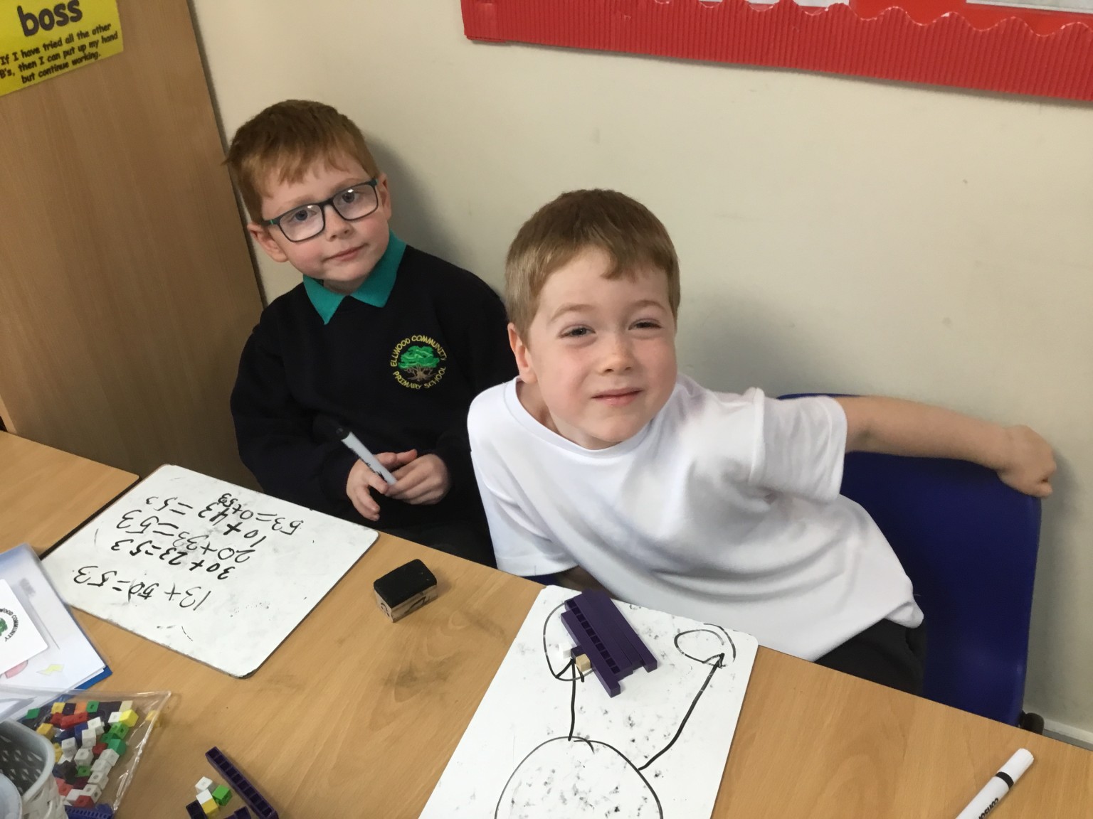 In maths we have been learning to partition 2-digit numbers. 