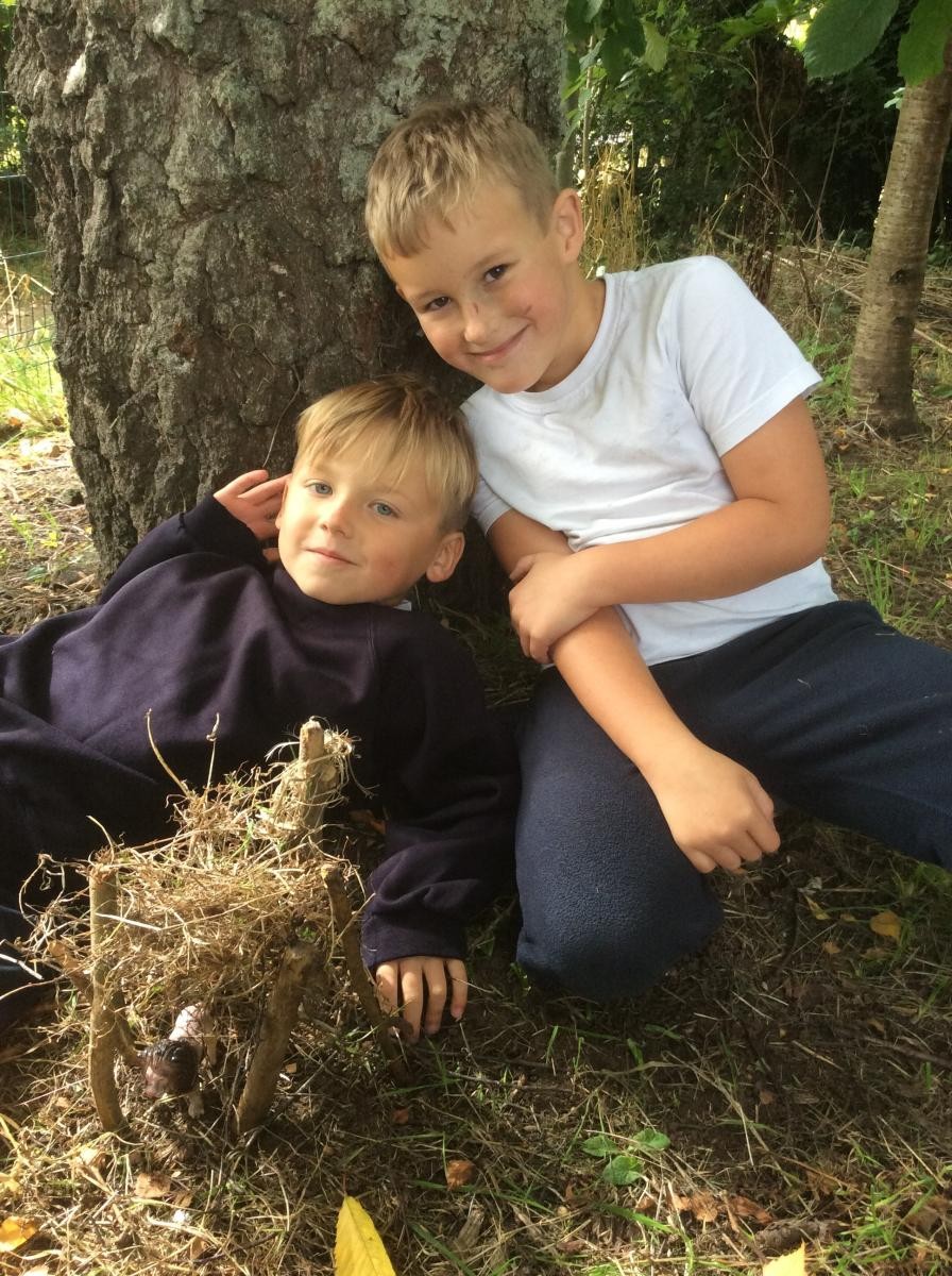 Dry grass made a cozy shelter