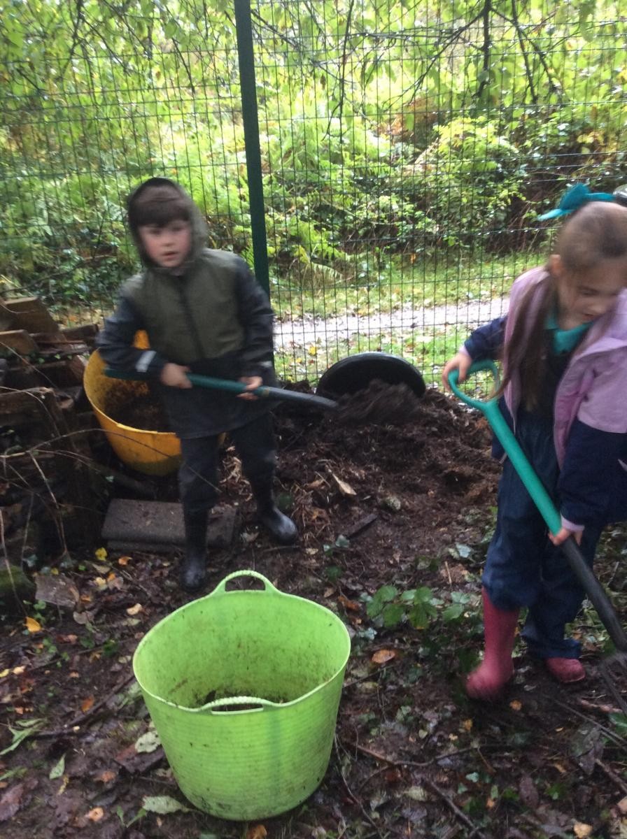 Emptying the compost ready to move the bug hotel.