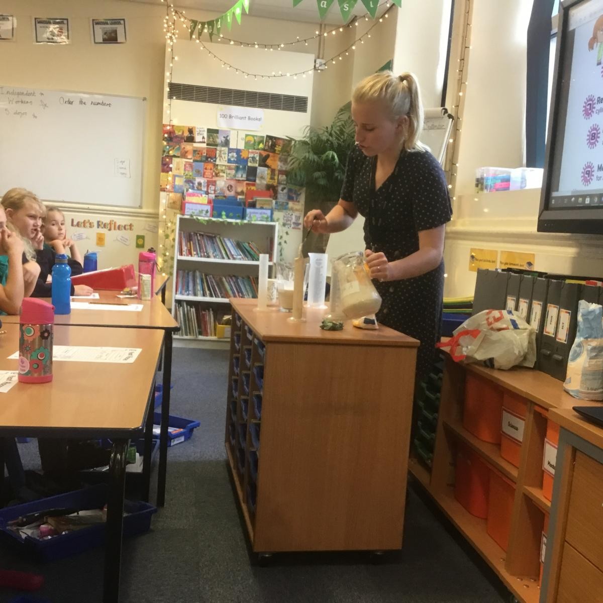 Yeast experiment to learn about useful microbes.