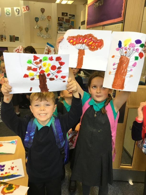 Creating our own autumn tree images.