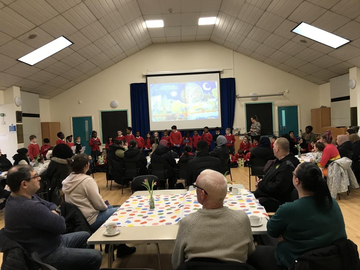 Grandparent tea party. Courage to present our stories.