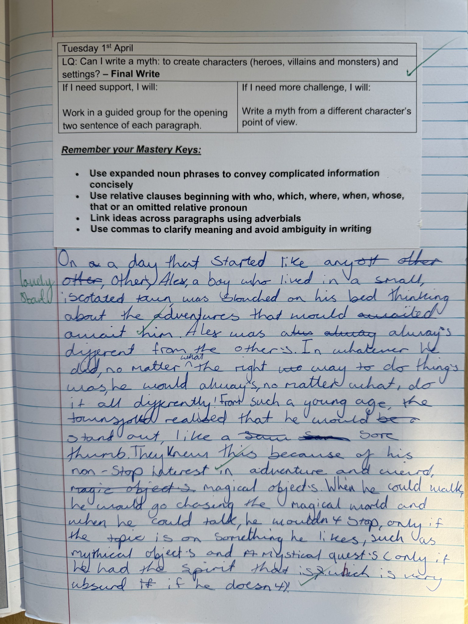 Y5 writing 