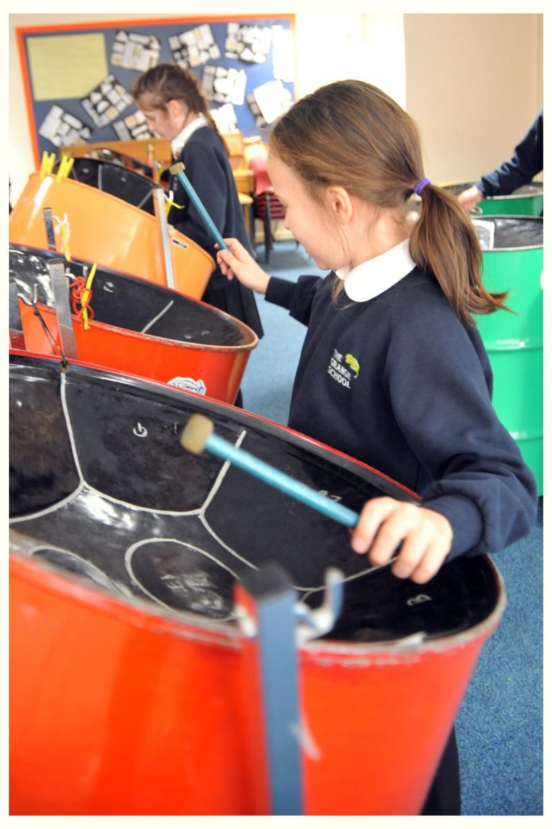 Girl playing music