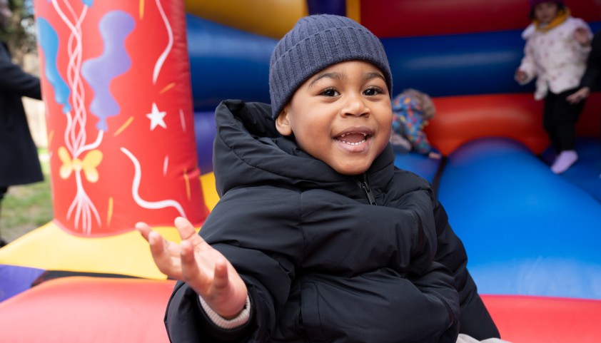 Child playing outdoors