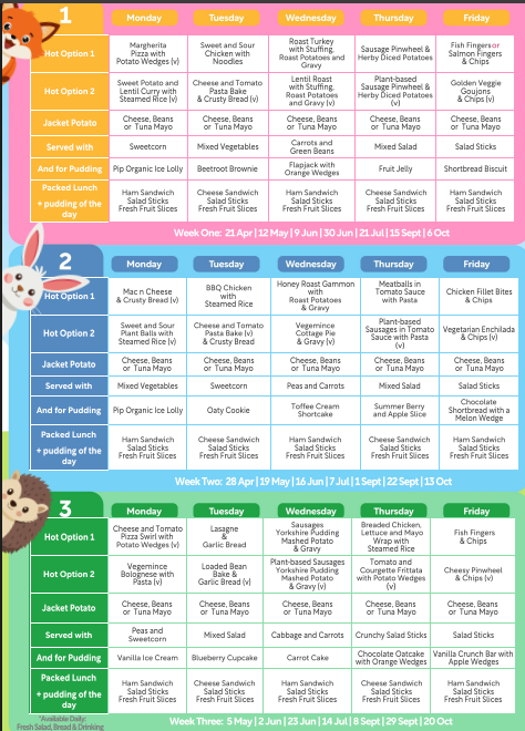 Summer / Autumn 2025 Lunch Menu