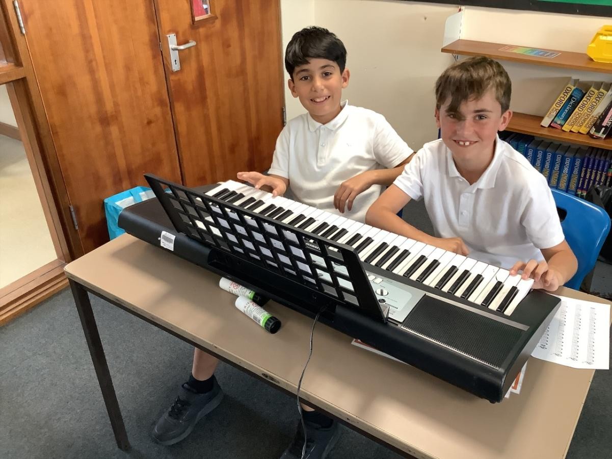 Our Year 5 cohort are learning how to play the keyboard