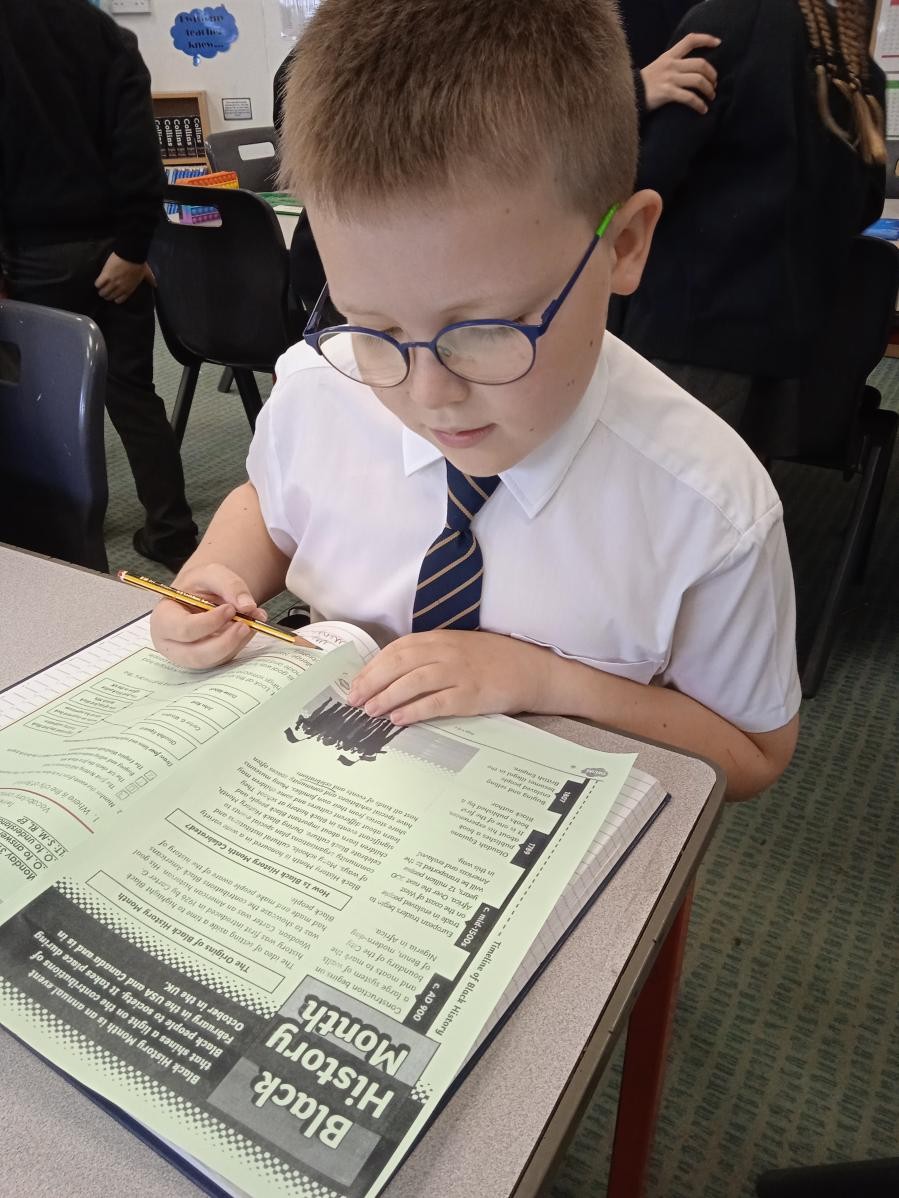Black History Month, Anti-bullying week and refugees are some of the topics the children find out about in reading lessons. 
