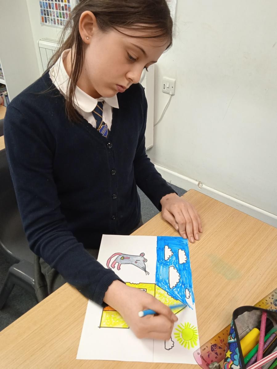 Practising our illustrations, inspired by Rebecca. 