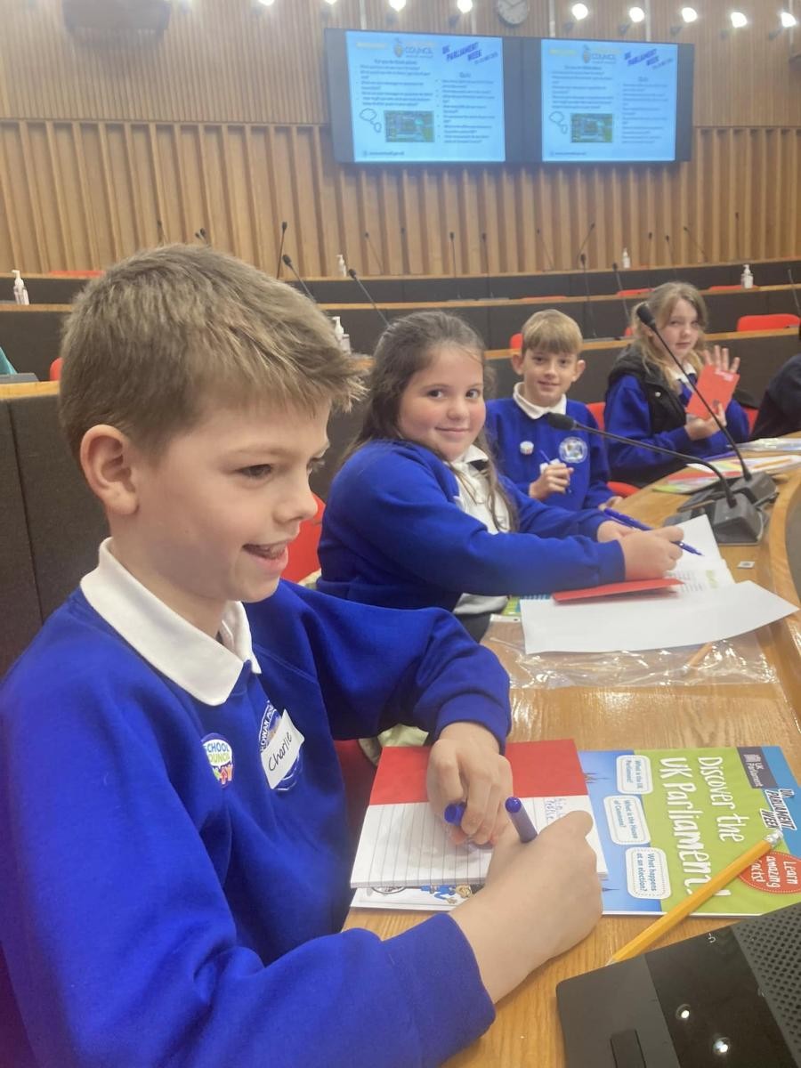Our Year 5/6 school councillors learning about democracy at County  Hall 