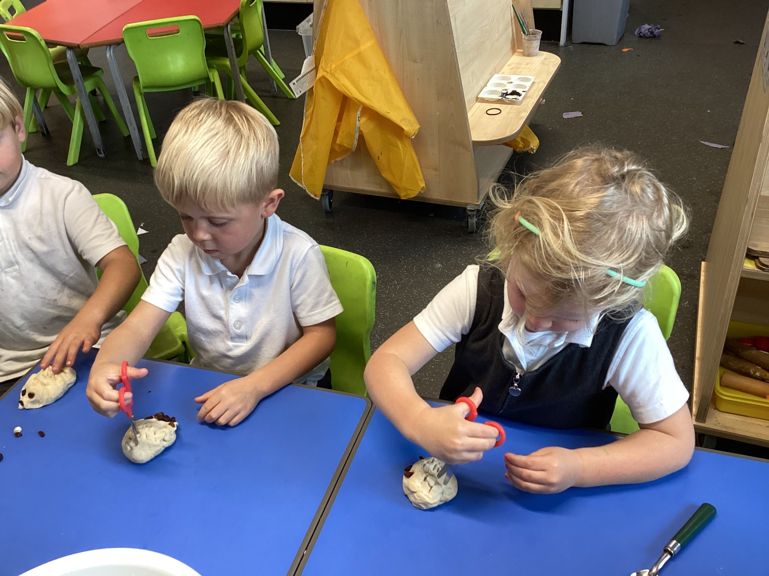 Making hedgehog bread.