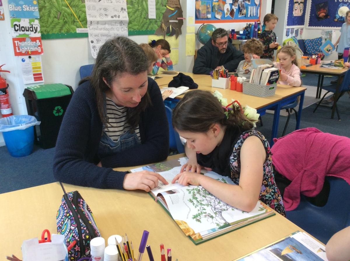 Reading with parents on World Book Day