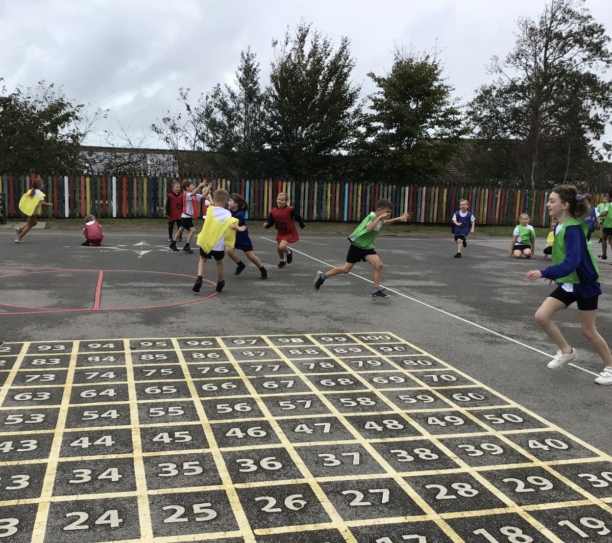 Year 3 and 4 during a Team Games Lesson