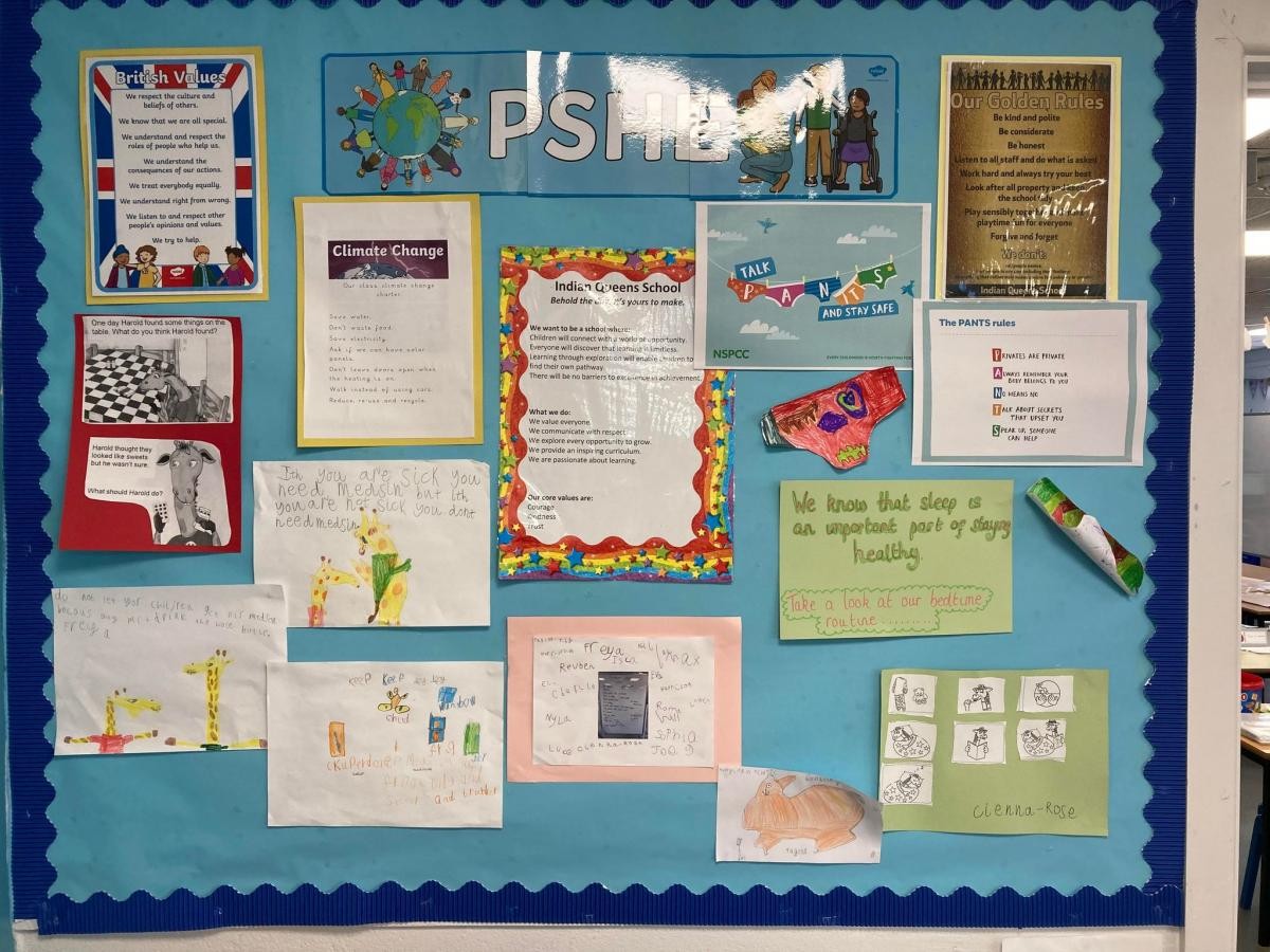 A PSHE display to remind us of what we have been learning about. 