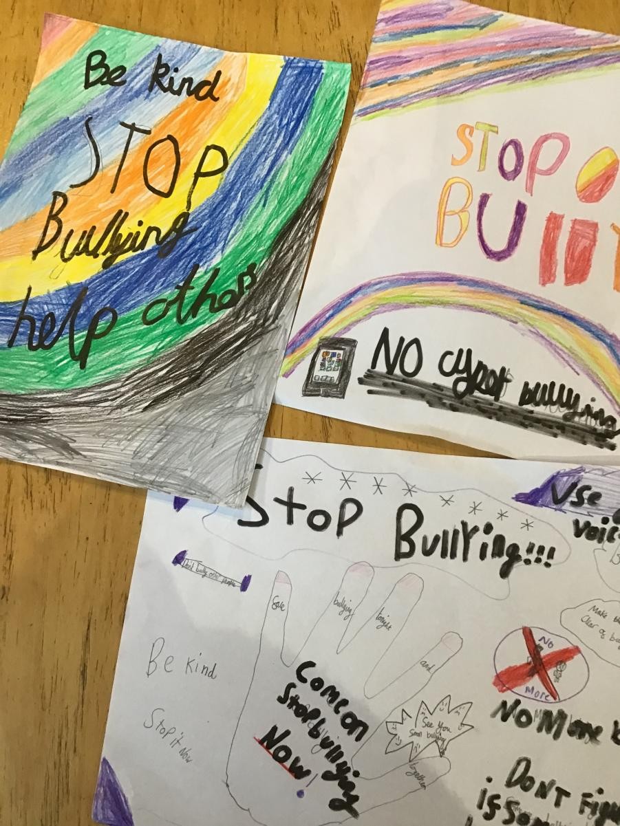 Celebrating Anti-Bullying week by designing posters to be displayed around school.