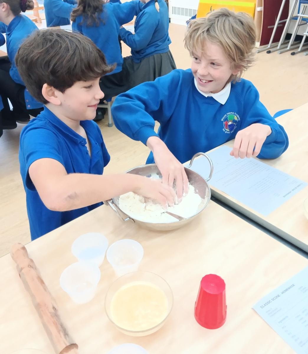 Teamwork to mix the ingredients