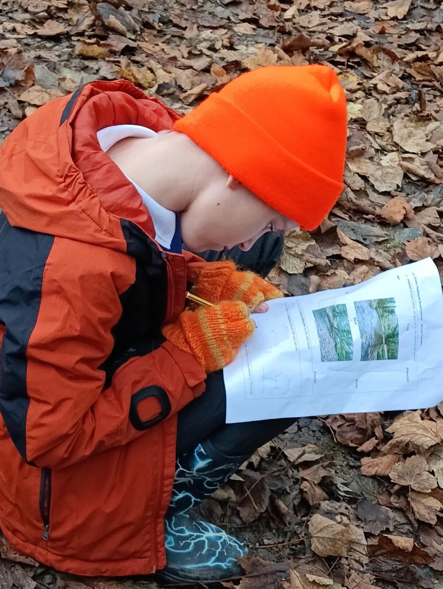 Drawing a sketch map in the field.