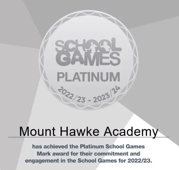 School Games Platinum Award for MHA!