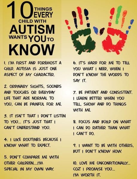 10 things every child with Autism wants you to know