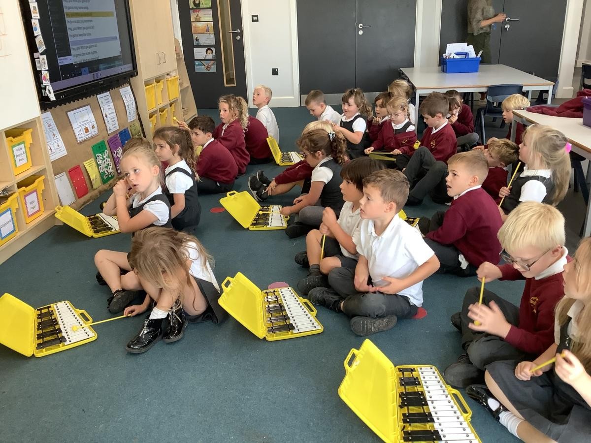 Making music with the Glockenspiels.