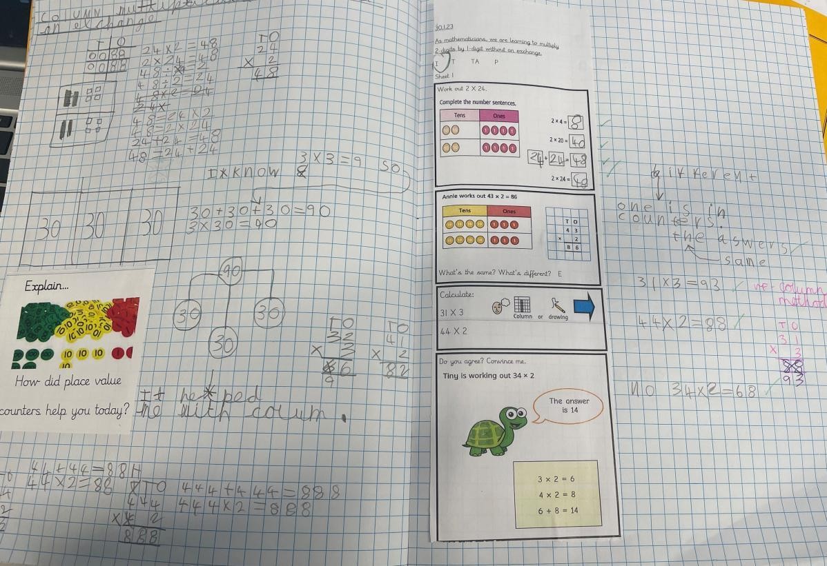 Pupils are given opportunities to journal their mathematical thinking.
