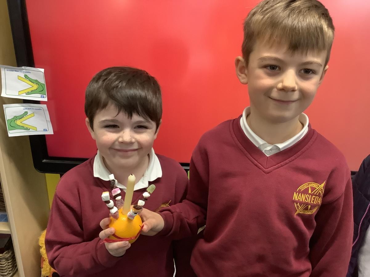 Making Christingles at Christmas time